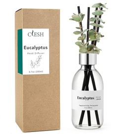 Clesh Reed Diffuser Set, 6.7 oz Eucalyptus Scented Diffuser with Sticks, Home Fragrance Reed Diffuser for Bathroom Shelf Decor