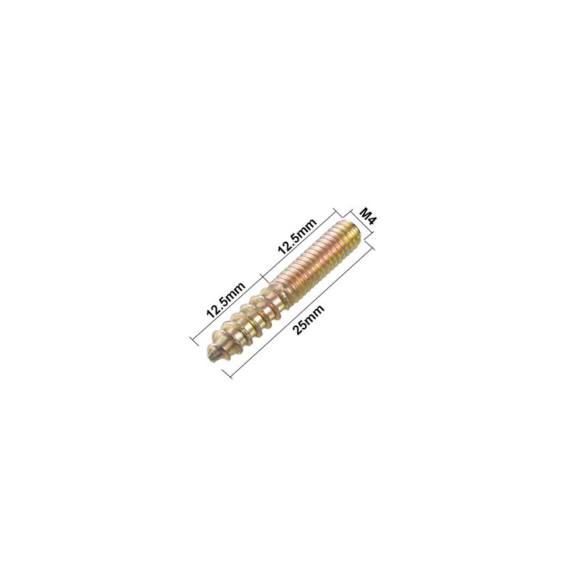 uxcell M4 Hanger Bolts Length 1"(25mm) Double Headed Bolts Self-Tapping