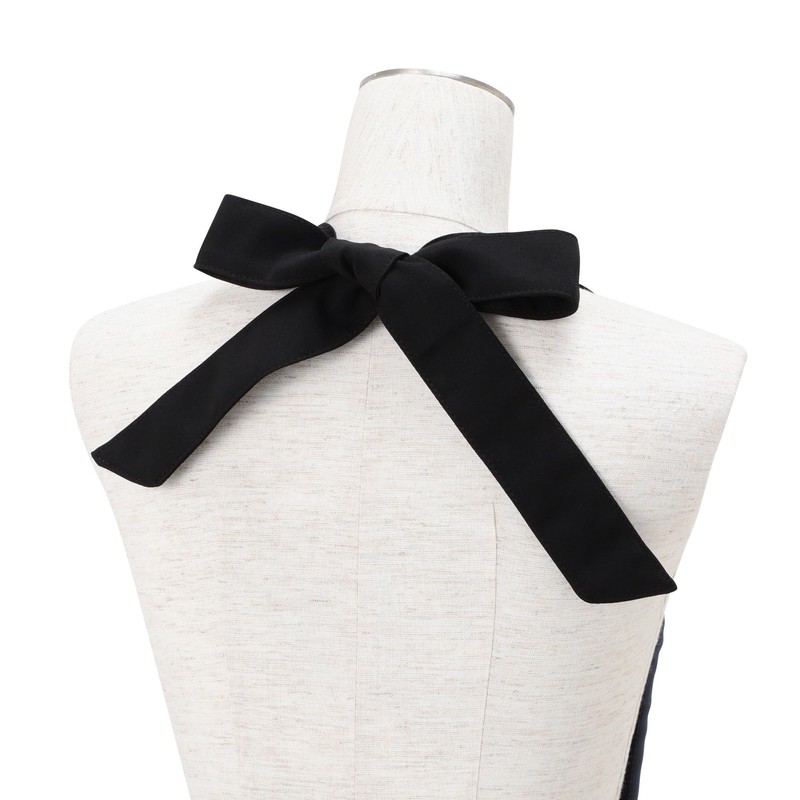Francfranc Peplum Full Apron, New Life, Gift, blue / black