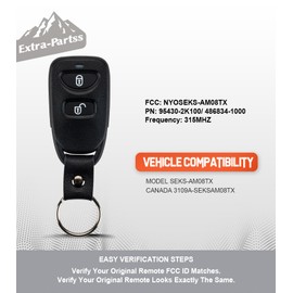 Extra-Partss Simple Key for Kia NYOSEKS-AM08TX 3 Button fits Soul 2010 2011 2012 2013