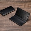 HISCOW Minimalist Checkbook Cover - Italian Leather (Antiqued Black)