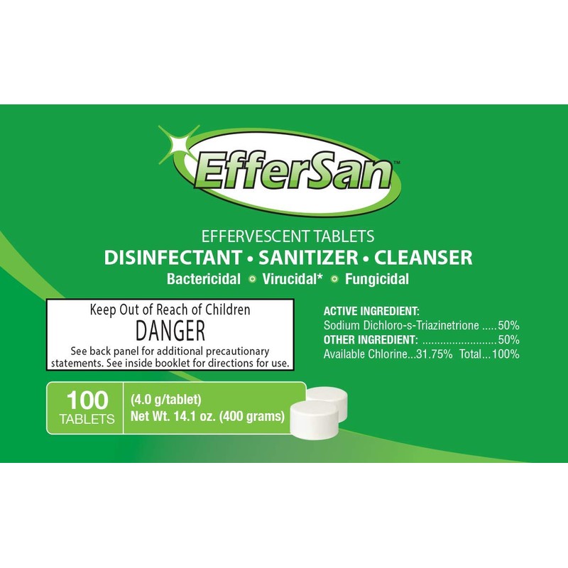Effersan Effervescent Sanitizer - 100 Count
