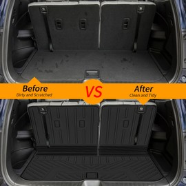 apttpas Cargo Mat Compatible with Honda Pilot 2016-2025 Trunk Mat with Backrest Liner TPE Cargo Liner Back Seat Cover Replacement for 2016-2025 Honda Pilot Accessories