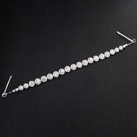 Suandsu Crystal Headband Round Rhinestone Bridal Headpiece Hair Vine Accessories for Women and Girls