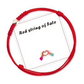 QianSiLi Red Thread of Fate Red Lucky Bracelets, Red Kabbalah Bracelet for Woman Man Baby, Gift Bracelets for Him and Her, Adjustable, 925 Sterling Silver, Sterling Silver Nylon
