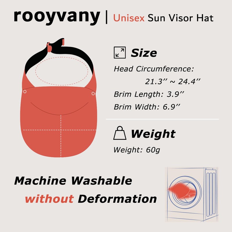 rooyvany Sun Visor Hat(Black)