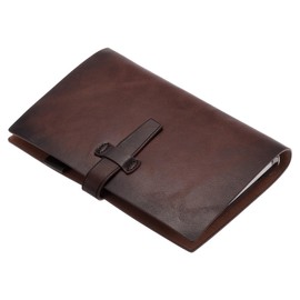 YOKIVE PU Leather Journal, 1 Pcs A6 Refillable Notebook Lined Travel Journal with Buckle Great for Office Writing Travel Business Working, Red