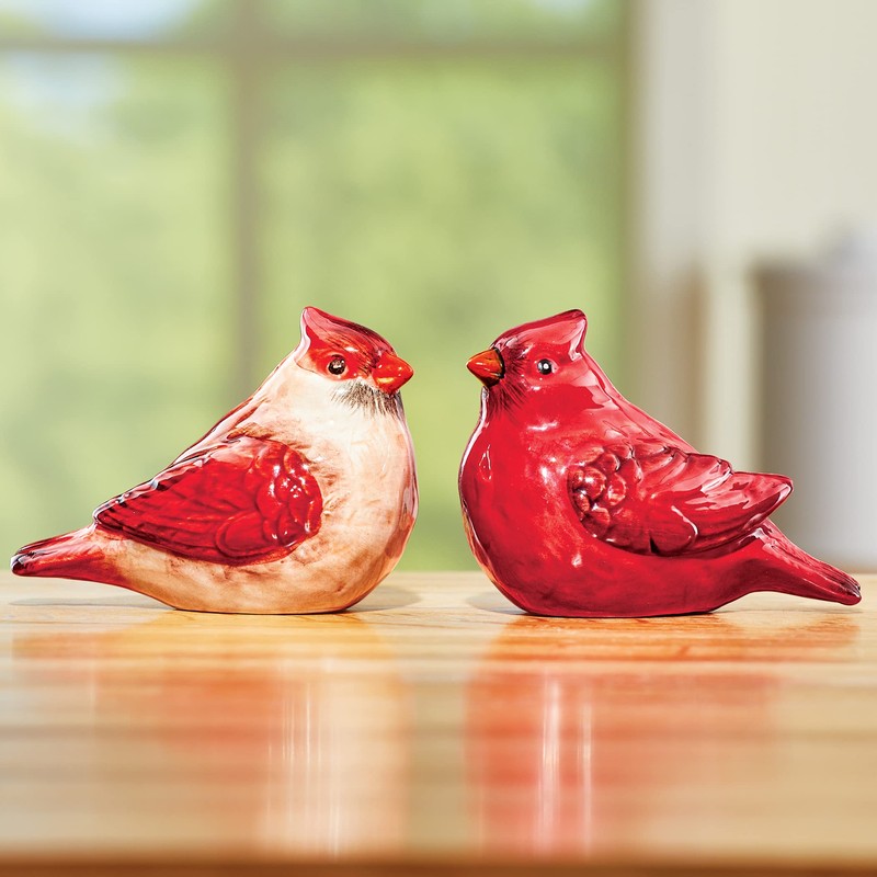 Abbott Collection 27-Shaker/Card Cardinal Salt & Pepper, 1 EA Red