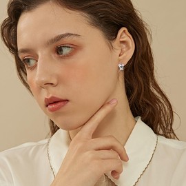 Animal Earrings Women Girls Children 925 Sterling Silver Rabbit / Koala / Panda Hoop Earrings Cute Animal Earrings Jewellery Gift, Sterling Silver, No Gemstone