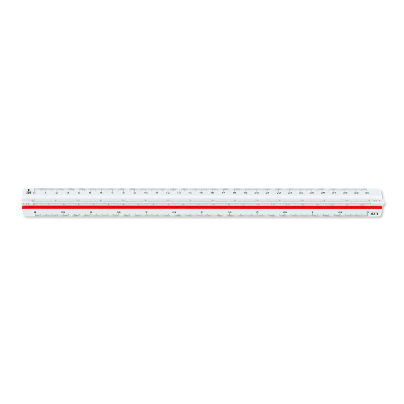 Aristo Triangular Three-Edged Scale 30 cm White Plastic for Technical