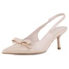 VAN HILL Women's Slings Pumps with Stiletto Heel Patent Bows,