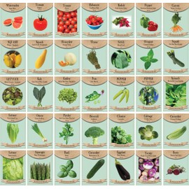 Set of 35 Premium Variety Herbs and Vegetables - Deluxe Garden Choices for Premium Gardening! (35 Liberty Garden Premium Vegetable)