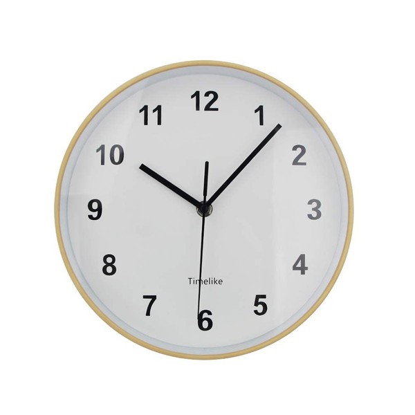 Timelike Wooden Round Wall Clock Silent & Non-Ticking Retro Wall