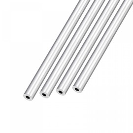 sourcing map 6063 Aluminum Tube (6mm OD x 2.5mm ID x 300mm L) 4Pcs, Aluminum Round Tubing - for Home Furnishing, Machinery, DIY Handicraft