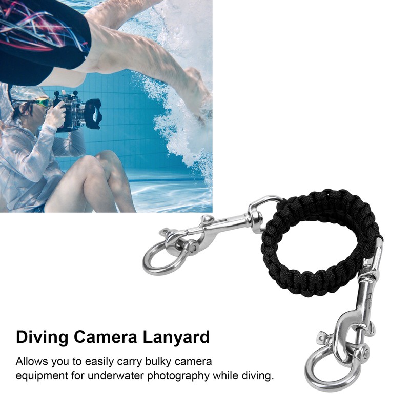 Diving Camera Lanyard Corrosion Rust Resistance 360° Flexible Rotation Diving
