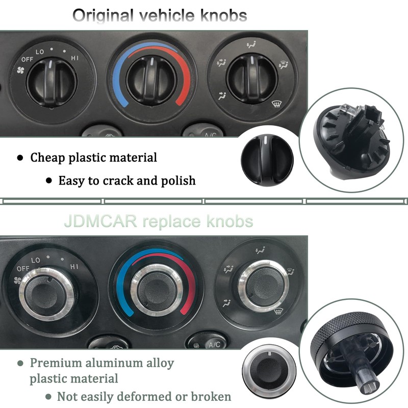 JDMCAR AC Heater Blower Fan Control Switch Knob Compatible with