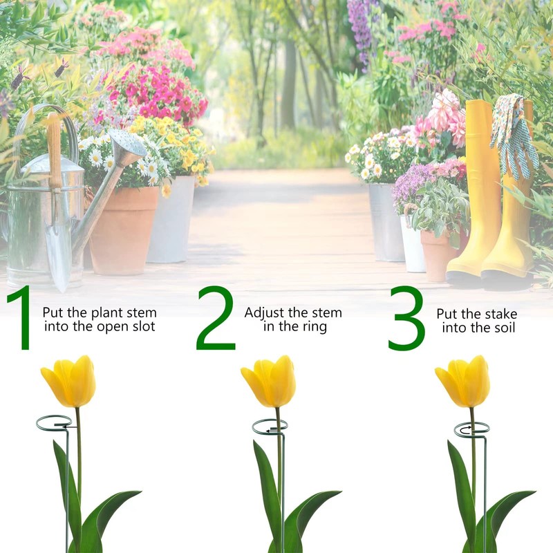 Thealyn 12 Pack 18 Inch Plant Support Stakes, Metal Single