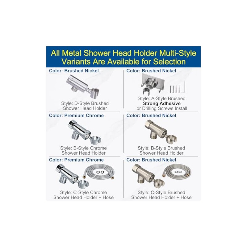 Shower Head Holder All Metal, Brass Adjustable Shower arm Bracket