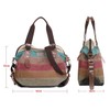 Eshow Damen Canvas Handtasche Schultertasche Umhängetasche groß mit Handgriff für