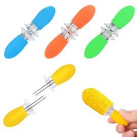 Pack of 8 corn on the cob holder, corn skewers, corn skewers, corn skewers, corn cob, grill accessories, stainless steel needle, kebab skewers, food fruit forks, for home, cooking parties, camping
