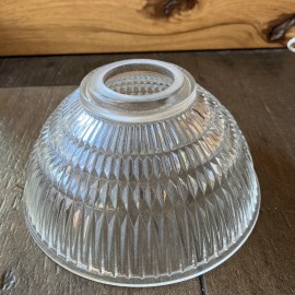 Lancaster Glassware New! Torchiere Uplighter  6-1/2” Glass Holophane Clear Ribbed  Lamp Light Shade