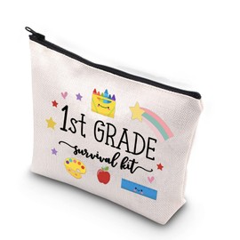 WCGXKO 1st Grade Teacher Gift Back To School Gift 1st Grade Survival Kit Zipper Pouch Makeup Bag (survival kit 1st Grade)