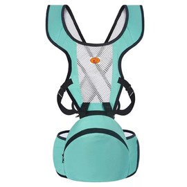 Portabebe, Cangurera Mochila Portabebe Multifuncional Con Asiento Bebe 0-36 Meses, Transpirable Y Agradable A La Piel, Con Cinturón De Cadera, Carga Max. 30 kg (Azul acero)
