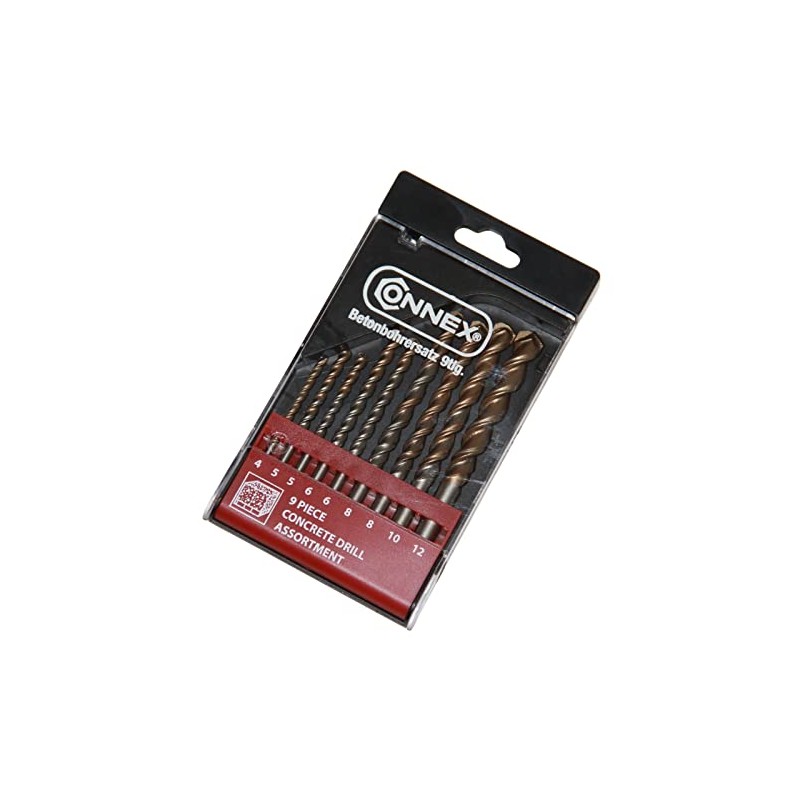 Connex COX974909 Concrete Drill Bit Set 9 Pieces for Concrete,