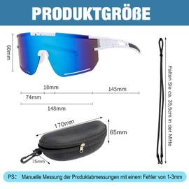 SPOKKI Fast Glasses Rave Cycling Glasses Men Women UV400 Polarised Sports Glasses Sports Sunglasses Road Bike Glasses for MTB Road Bike Ski Rave MTB with Glasses Case and Strap, blue