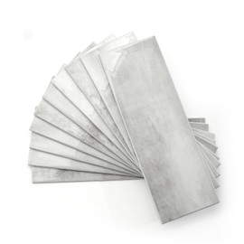 ROOMOSA 30 PCS Peel and Stick Backsplash for Kitchen - Glossy Subway Tile - 3"x 9" Self-Adhesive Stick on Wall Tile, Hard SPC Imitation Stone Glazed Mosaic (Light Gray)