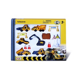Maisto M12376 Mini Working Machines Volvo Construction Set – Incredibly Detailed Die-Cast Replica Collectible Model, Yellow