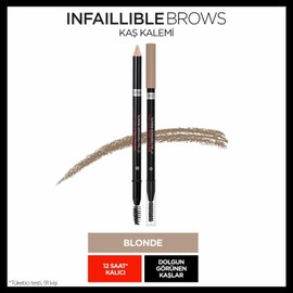 L'Oréal Paris Infaillible Brows 12H Brow Definer Pencil 7.0 Blonde for Perfectly Shaped and Precisely Defined Eyebrows, 1 ml