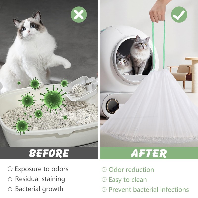 Cat Litter Box Liners For Meowant, 100 Count, 20 x