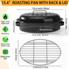 15.4” Turkey Roasting Pan With Rack and Lid, Enamel Carbon