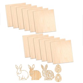 PMELCXD Basswood, 12 pieces balsa wood panels, plywood, 1.5 mm x 200 mm x 200 mm, balsa boards for DIY, Christmas, crafts, model, plane, ship, woodwork, boat, houses and other buildings