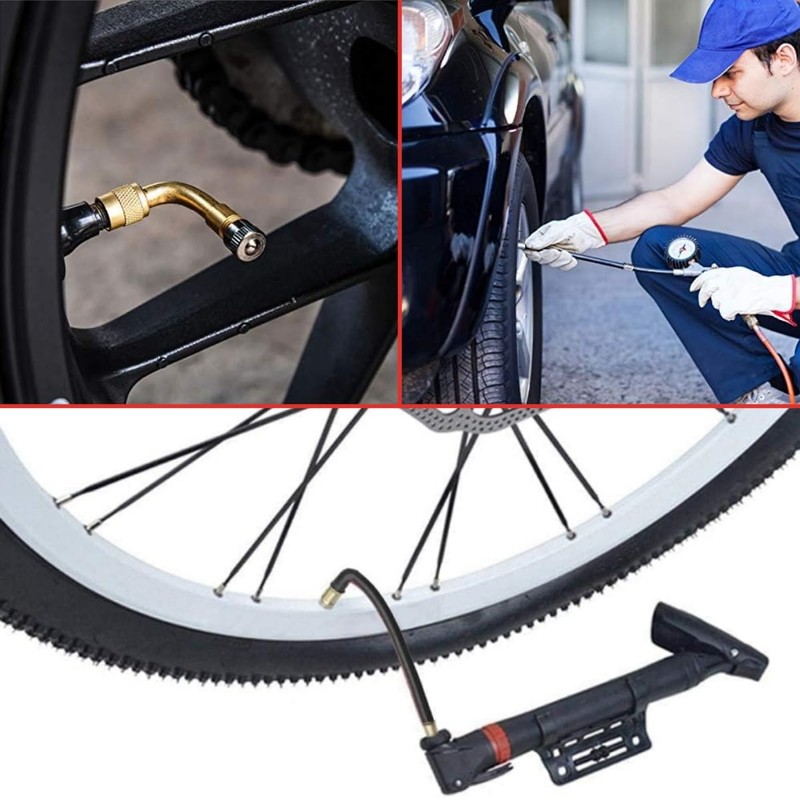 Two Flexible Stem Extenders 160mm and Two 90 Degree Brass