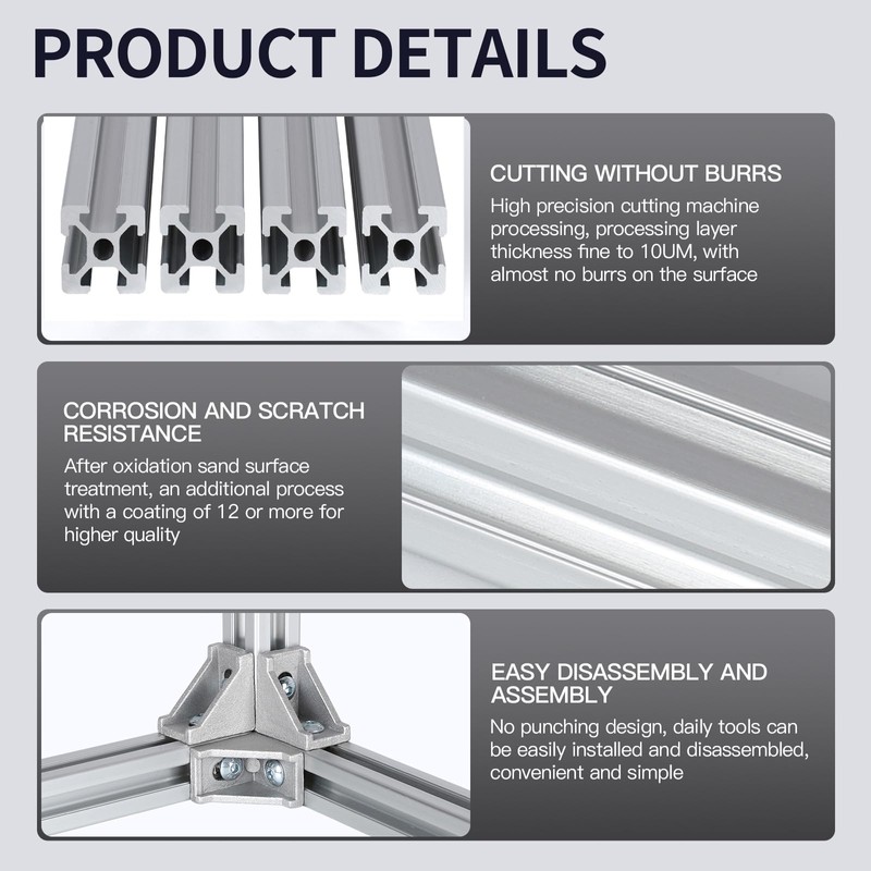 12pcs 1220mm T Slot 2020 Aluminum Extrusion European Standard Anodized