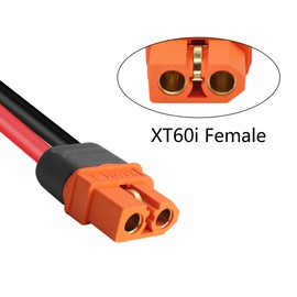 RIIEYOCA XT60I to O Ring Terminal Cable,XT60I Female to O Ring Connector Cable,with 1M 12AWG Silicon Wire,for RC Lipo Battery FPV Racing Drone(1M/3.3FT)
