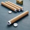 12-Pack Mailing Tubes with Caps, 2"W x 24"L Kraft Paper