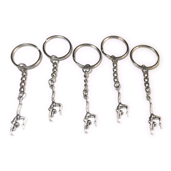 FizzyButton Gifts Set of 5 gymnast keyrings key rings with