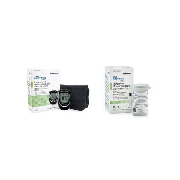McKesson True Metrix Pro Professional Monitoring Meter + 50 Mckesson True Metrix Pro Blood Glucose Test Strips (Bundle)