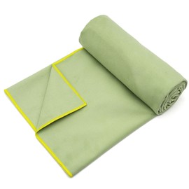 Eunzel Hot Yoga Towel Non Slip Yoga Mat Towel Non-Slip Sweat Absorbent Microfiber Towel for Hot Yoga, Pilates and Workout 72" x 26.5", Olive