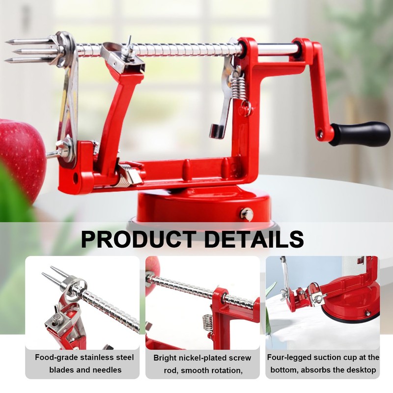 Apple Peeler, Apple Peeler Slicer Corer, Durable Hand-Operated Fruit Peeler