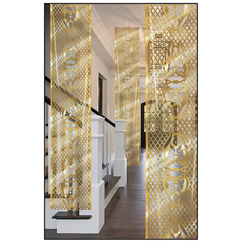 Beistle Lattice Party Panels 3 Piece, 12" x 6', Gold/Brown