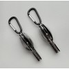 Camping 2 Piece Stainless Steel Cutlery Set with Carabiner and