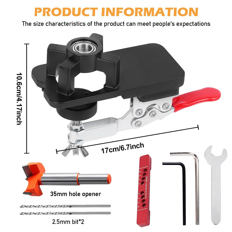 35 mm Hinge Drilling Template, Drilling Template, Concealed Hinge Gauge,