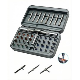 Upgraded Allen, Torx & Slotted Ratchet Screwdriver Set with Size-Marked Magnetic Bits | Easy to Identify and Store, Multi-Bit T-Handle Driver Kit for DIY & Home Repair, 40-in-1