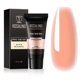 ROSALIND 60ML Nude Poly Nail Gel, Fall Poly Extension Orange Gel Poly Builder Nail Quick Building Acrylic Nails Poly Extension Gel Poly Thickening Nail Art Design Natural