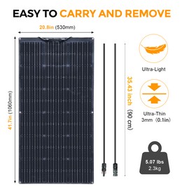 WUZECK 100W Flexible Home Solar Panel Kit Monocrystallin