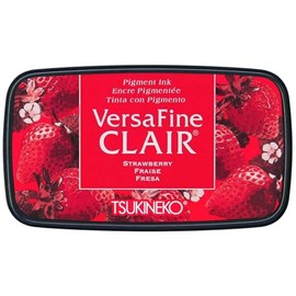 Tsukineko VF-CLA-202 VersaFine Clair Ink Pad, Red, Strawberry, Large Opaque, Waterproof, Resistant to Fading Embossing, Pad Size: 7.6 x 3.5 cm